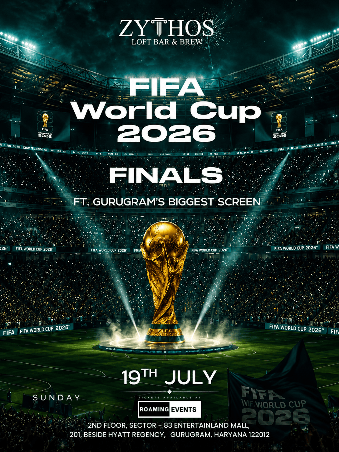 FIFA World Cup 2026 Final at Zythos Gurugram | Live Screening on the Biggest Screen image 1