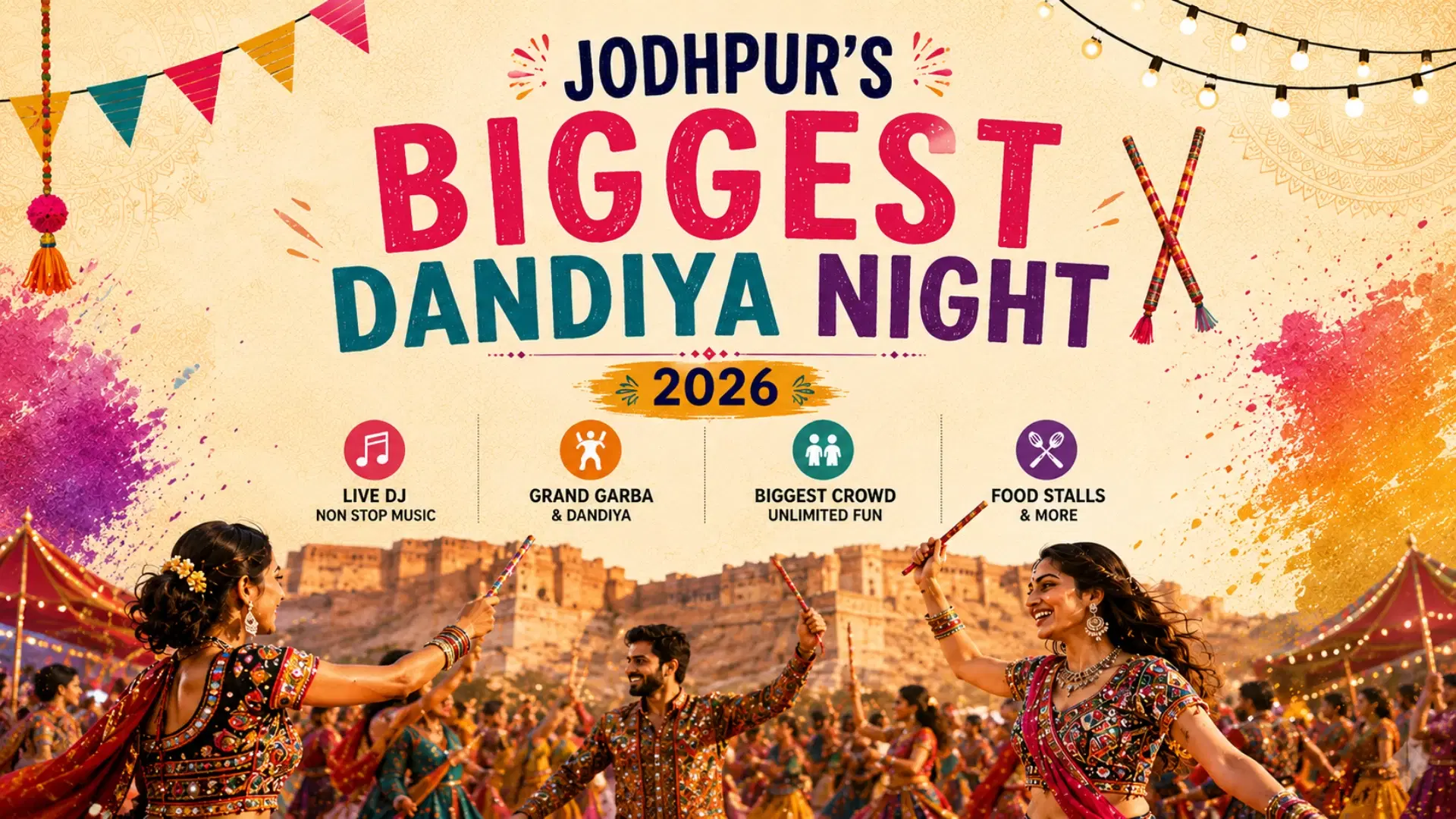 Jodhpur’s Biggest Dandiya Night 2026 banner