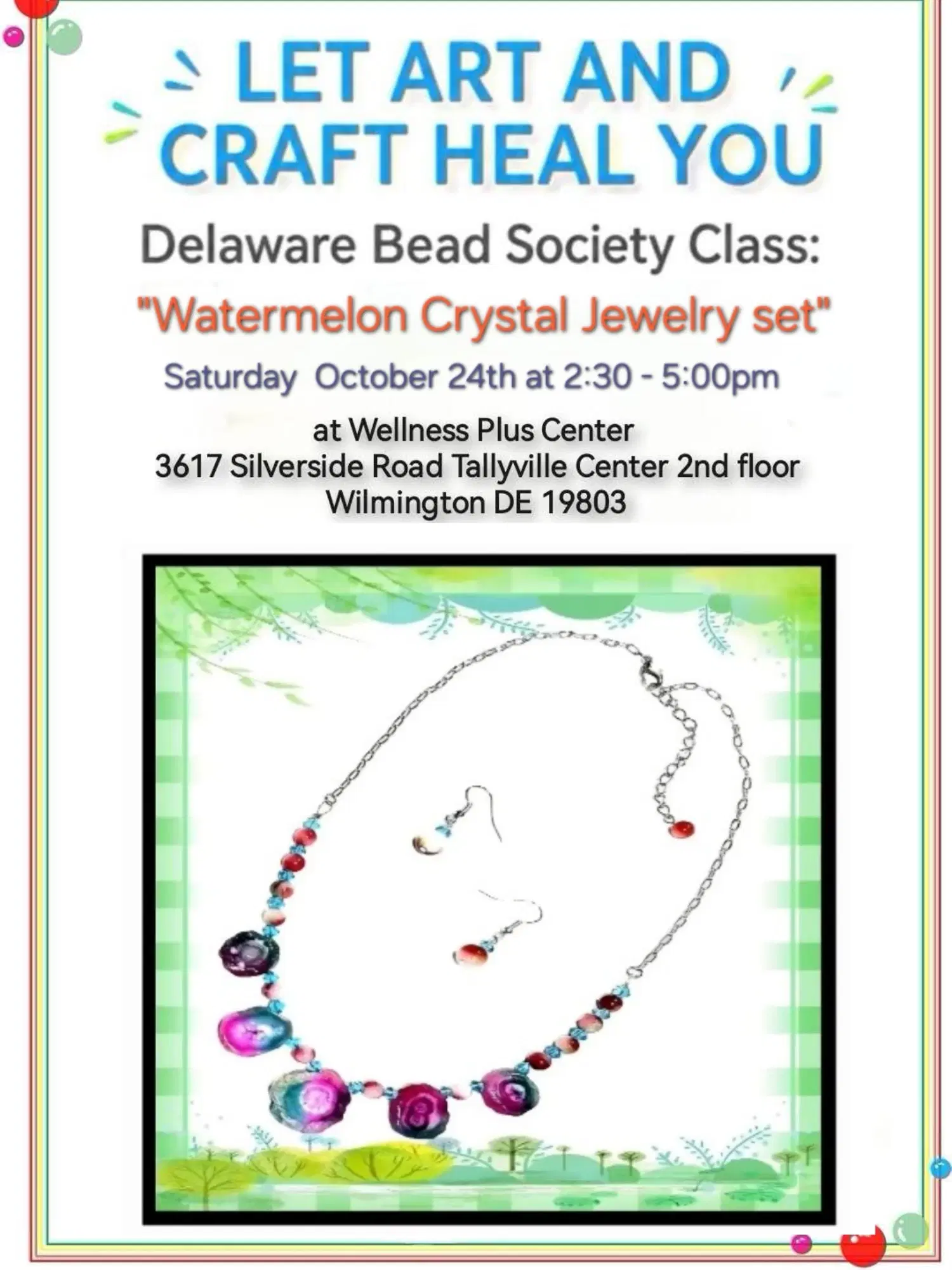 Bead Society Class: "Watermelon Crystal Jewelry set" banner