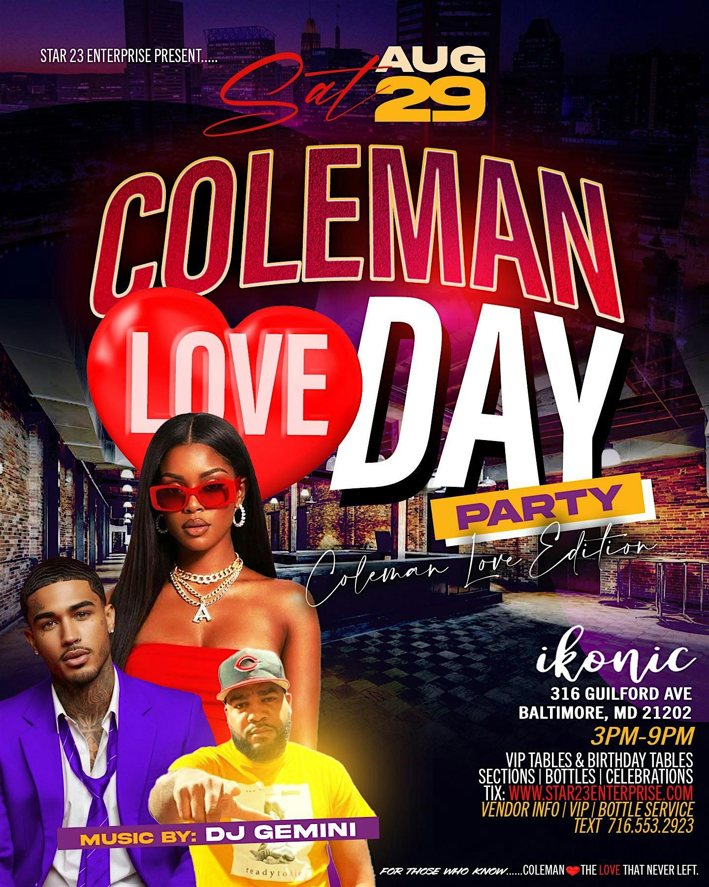 Coleman Love Day Party | Baltimore Day Party Experience banner