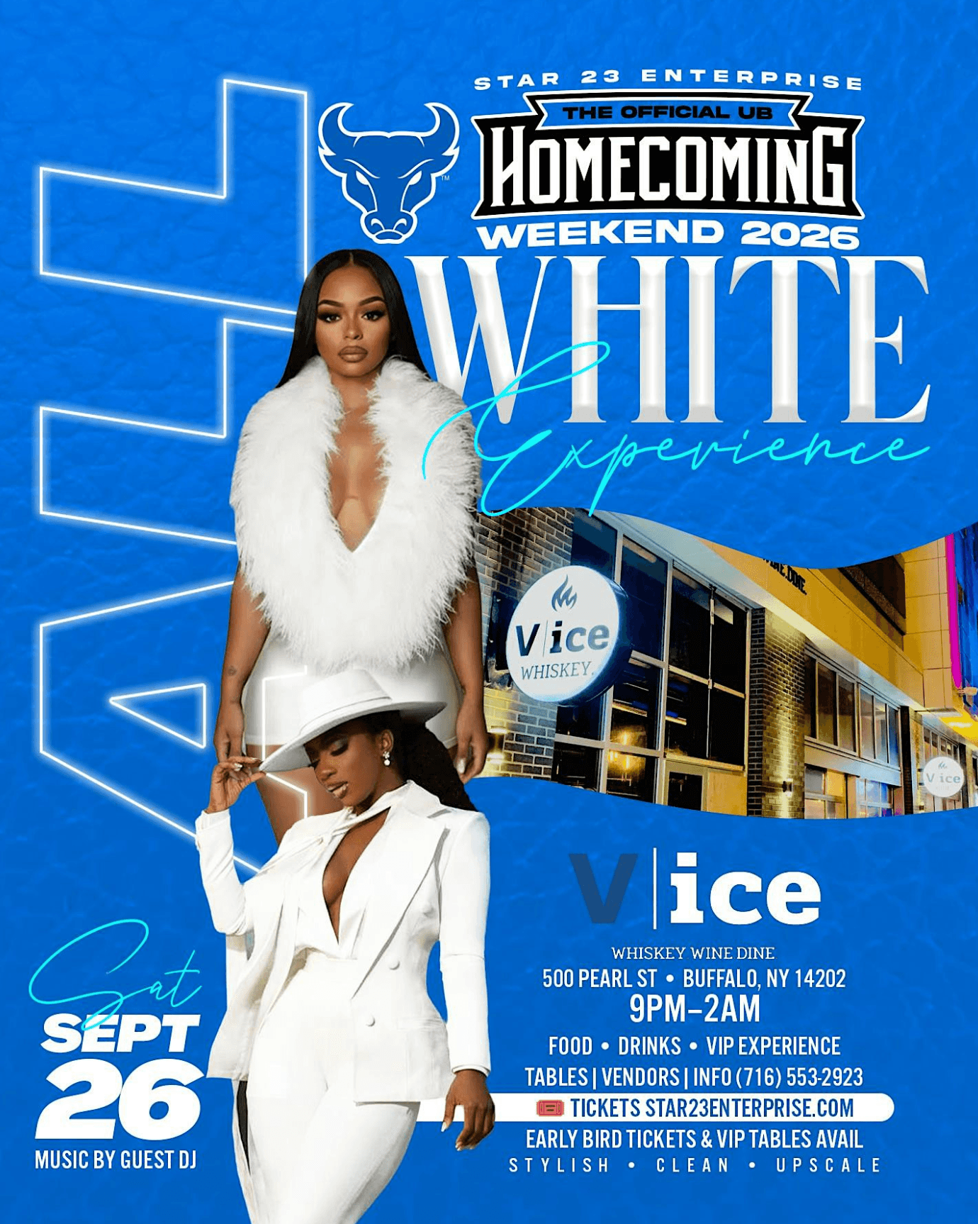 The Official UB Homecoming All White Experience 2026 banner